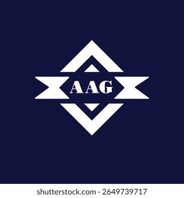 Modern Geometric Logo with AAG Text on Dark Blue Background