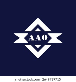 Modern Geometric Logo with AAO Text on Dark Blue Background