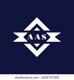 Modern Geometric Logo with AAS Text on Dark Blue Background
