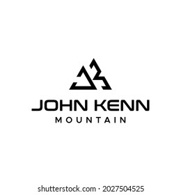 Logo moderno y geométrico sobre las letras JK y montaña.
EPS 10, Vector.