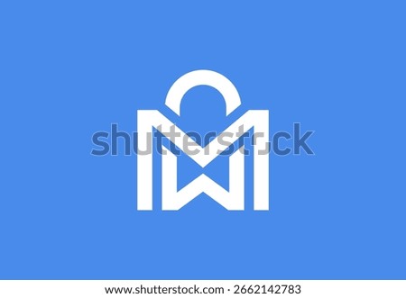 Modern geometric logo combining the letters MW with a shopping bag shape, perfect for retail and e-commerce brands