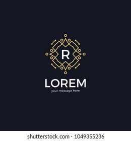 Modern geometric logo design. Abstract logo template. Vector illustration.