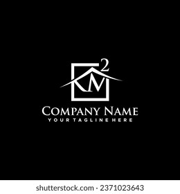 Modern geometric logo design featuring initials and roof structure for real estate or construction business