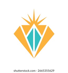 Diseño de logotipo geométrico moderno con Formas de diamantes superpuestas en colores vibrantes