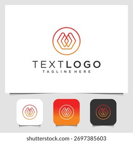 Diseño de logotipo geométrico moderno con una corona abstracta en un marco circular