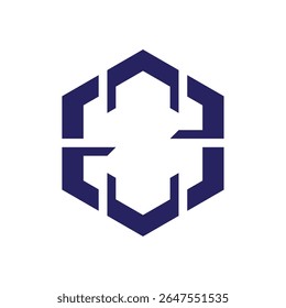 Modern Geometric Logo Design with Hexagonal Shape and Minimalist Style