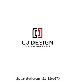 Modern geometric logo design with interlocking squares in black and red minimalist vector symbol for company branding and visual identity