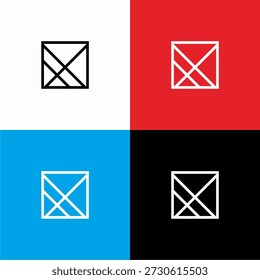 Logotipo geométrico moderno com linhas minimalistas abstratas dentro de um quadrado. Design profissional para arquitetura, imobiliário, tecnologia e branding criativo. Ícone de vetor de alta qualidade para empresas.