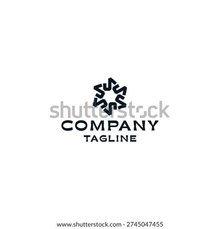Modern geometric logo featuring a circular arrangement of stylized letter S shapes, suitable for technology, consulting, networking, or creative agencies.
