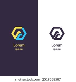 Logotipo geométrico moderno con Formas hexagonales y abstractas, ideal para la marca, la tecnología y las industrias de la construcción. Perfecto para identidad corporativa, Diseño web y tarjetas de visita. Letra C, G.