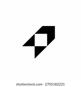 Un logotipo geométrico moderno que utiliza el espacio negativo para implicar un lanzamiento rápido o un perno de potencia. Ideal para energía, vehículos eléctricos o tecnología.