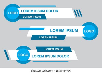 Modern geometric lower third banner template design. Colorful lower thirds set template vector. Vector illustration