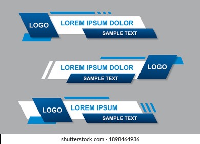 Modern geometric lower third banner template design. Colorful lower thirds set template vector. Vector illustration