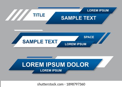 Modern geometric lower third banner template design. Colorful lower thirds set template vector. Modern, simple, clean design style