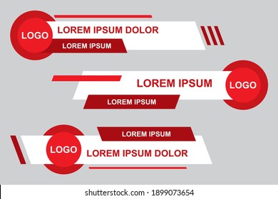 Modern geometric lower third banner template design. Colorful lower thirds set template vector. Vector illustration