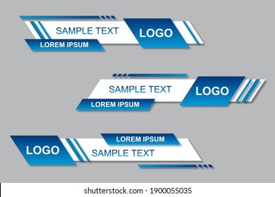 Modern geometric lower third banner template design. Colorful lower thirds set template vector. Modern, simple, clean design style