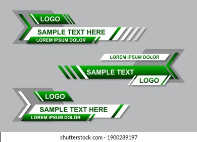 Modern geometric lower third banner template design. Colorful lower thirds set template vector. Modern, simple, clean design style