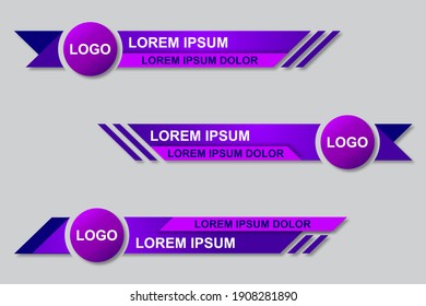 Modernes, geometrisches Design der unteren dritten Bannervorlage. Farbige untere Drittel setzen Vorlage Vektor. Vektorgrafik