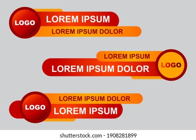 Modern geometric lower third banner template design. Colorful lower thirds set template vector. Vector illustration