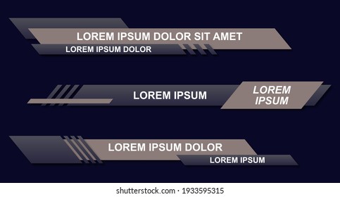 Modern geometric lower third banner template design. Colorful lower thirds set template vector. Modern, simple, clean design style