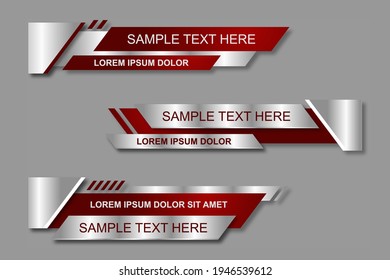 Modern geometric lower third banner template design. Colorful lower thirds set template vector. Vector illustration