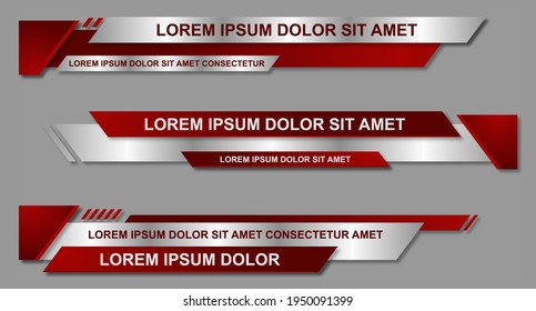 Modern geometric lower third banner template design. Colorful lower thirds set template vector. Vector illustration