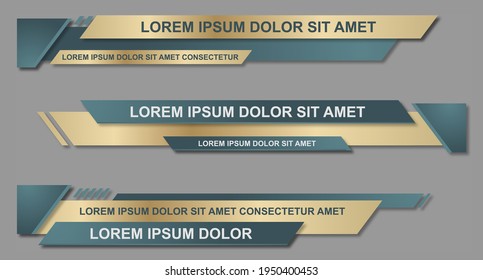 Modern geometric lower third banner template design. Colorful lower thirds set template vector. Vector illustration
