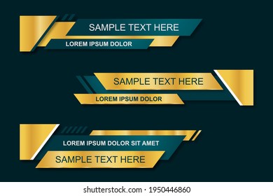 Modern geometric lower third banner template design. Colorful lower thirds set template vector. Vector illustration