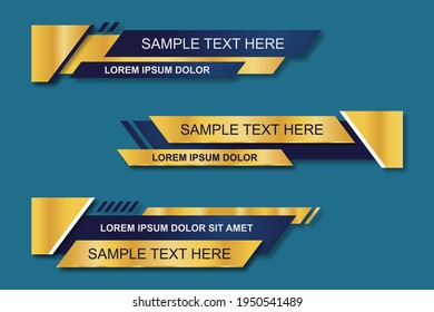 Modern geometric lower third banner template design. Colorful lower thirds set template vector. Vector illustration