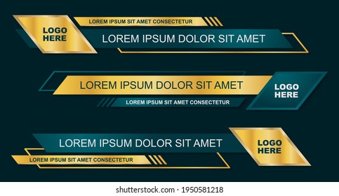 Modern geometric lower third banner template design. Colorful lower thirds set template vector. Vector illustration