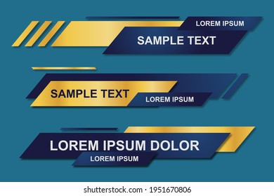 Modern geometric lower third banner template design. Colorful lower thirds set template vector. Vector illustration