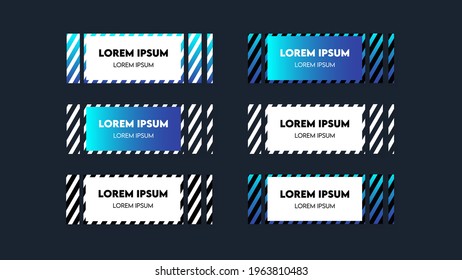 Modern geometric lower third banner template design. Gradient lower thirds set template vector. Vector illustration