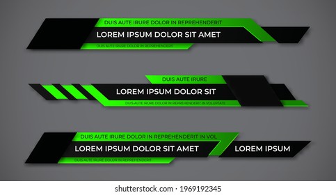 Modern geometric lower third banner template design. Colorful lower thirds set template vector. Vector illustration