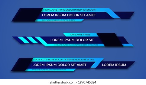 Modern geometric lower third banner template design. Colorful lower thirds set template vector. Vector illustration