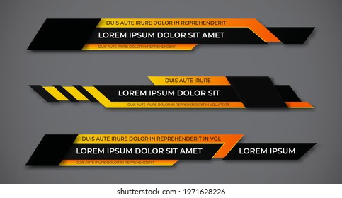 Modern geometric lower third banner template design. Colorful lower thirds set template vector. Vector illustration