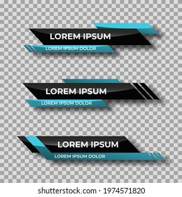 Modern geometric lower third banner template design. Colorful lower thirds set template vector. Vector illustration
