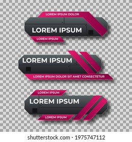 Modern geometric lower third banner template design. Colorful lower thirds set template vector. Vector illustration