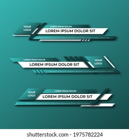 Modern geometric lower third banner template design. Colorful lower thirds set template vector. Vector illustration