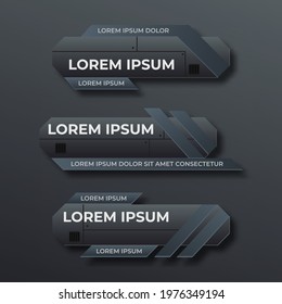 Modern geometric lower third banner template design. Colorful lower thirds set template vector. Vector illustration