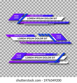 Modern geometric lower third banner template design. Colorful lower thirds set template vector. Vector illustration