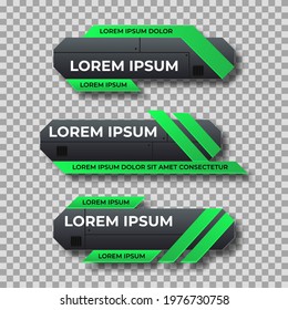 Modern geometric lower third banner template design. Colorful lower thirds set template vector. Vector illustration