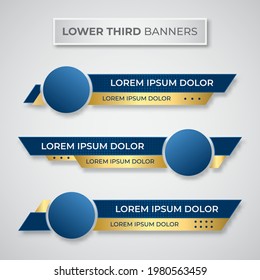 Modern geometric lower third banner template design. Colorful lower thirds set template vector. Vector illustration