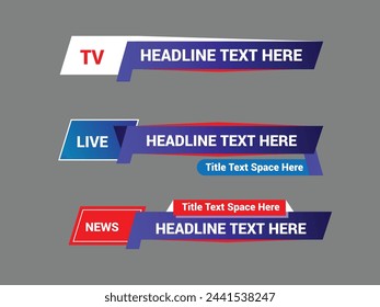 Modern geometric lower third banner template design. Vector banners and bars.