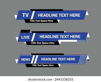 Modern geometric lower third banner template design. Vector banners and bars.