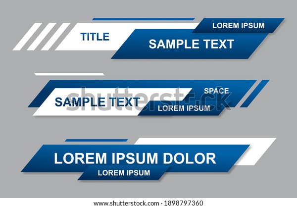 Modern geometric lower third banner template\
design. Colorful lower thirds set template vector. Modern, simple,\
clean design style
