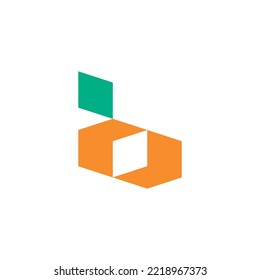 Modern geometric lowercase b orange logo