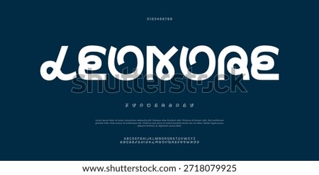 Modern geometric lowercase typeface design font vector