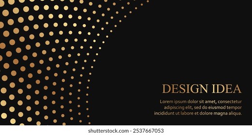 Modern geometric luxury black background or header for business or presentation or greeting card with golden geometric art.