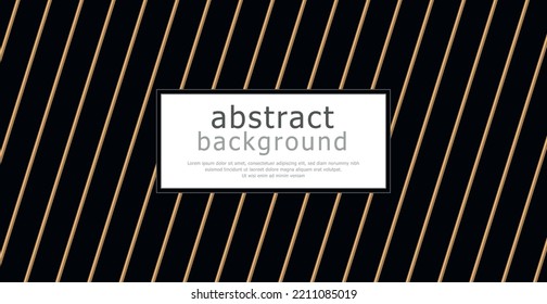 Modern geometric luxury web card template for business or presentation with golden lines on black background - Vector illustration