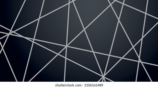 Moderne, geometrische, luxuriöse Web-Postkartenvorlage für Unternehmen oder Präsentationen mit silbernen Linien auf dunkelblauem Hintergrund - Vektorgrafik